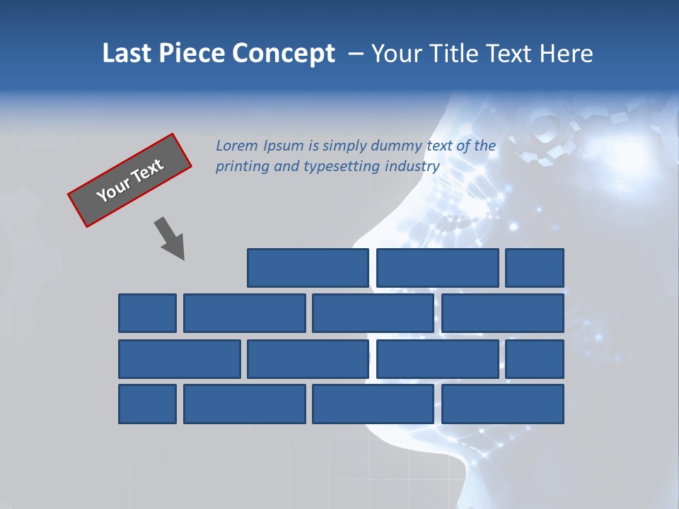 A Person's Head With Gears In The Background PowerPoint Template