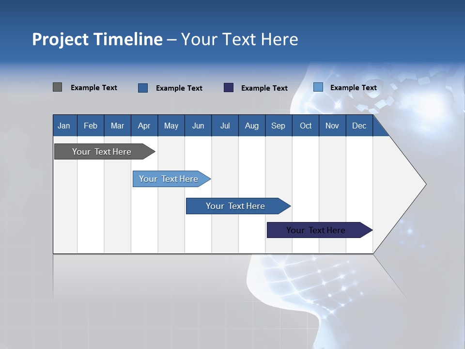 A Person's Head With Gears In The Background PowerPoint Template
