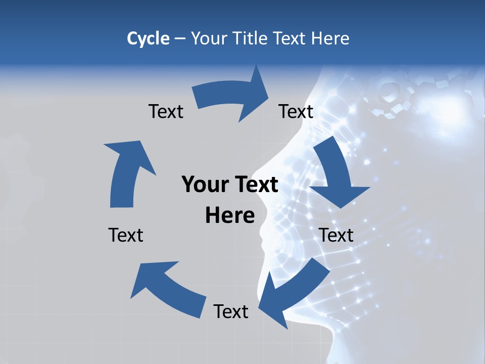 A Person's Head With Gears In The Background PowerPoint Template