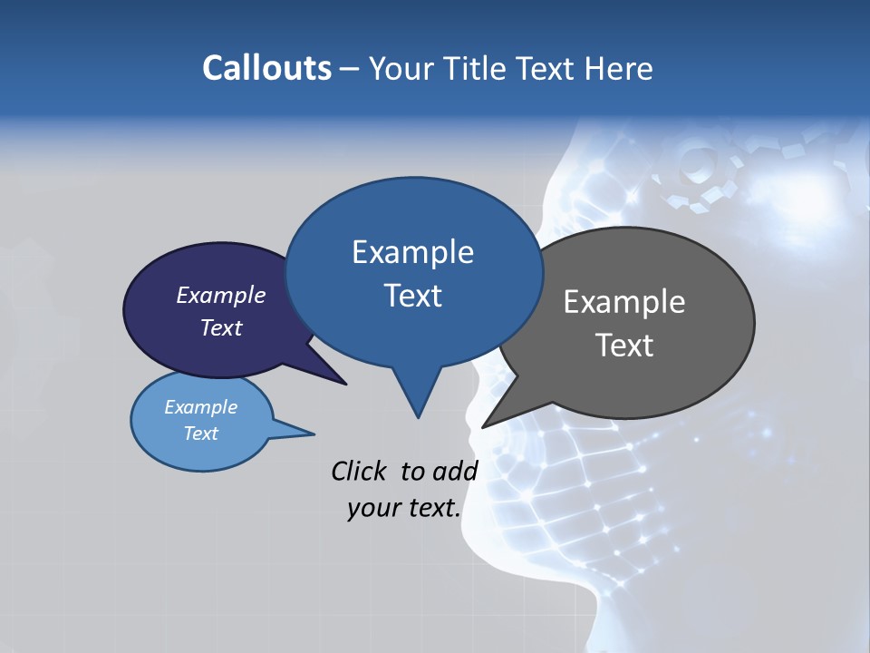 A Person's Head With Gears In The Background PowerPoint Template