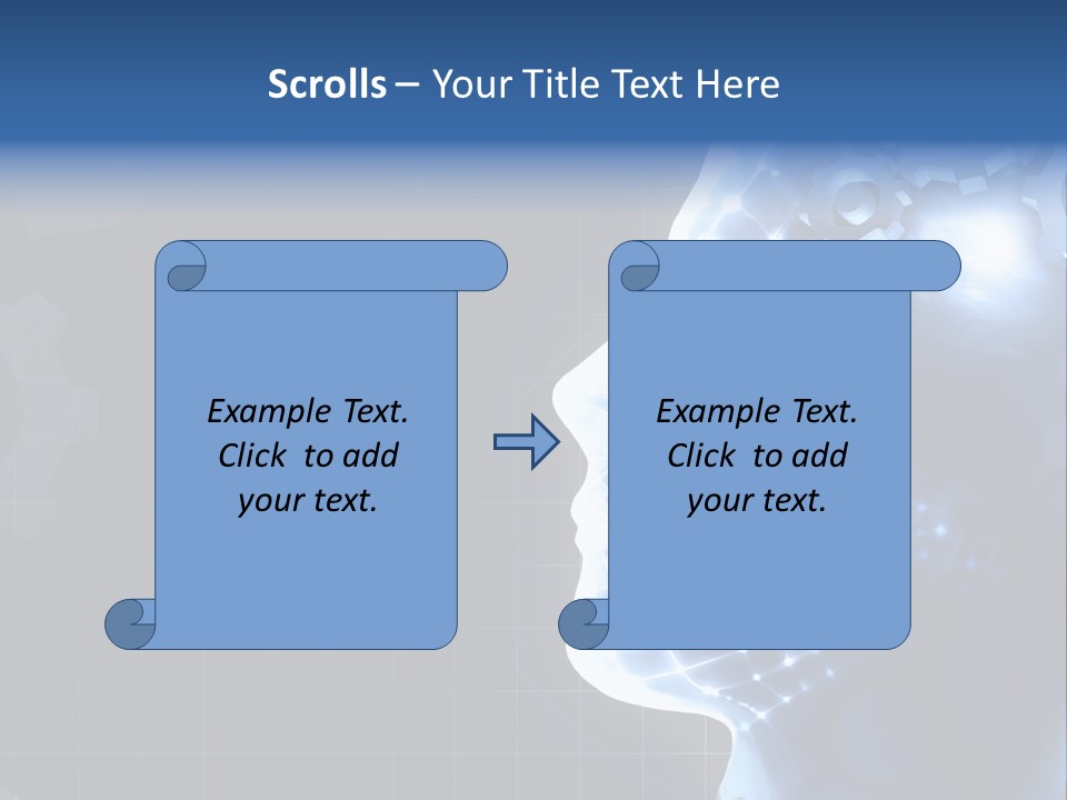 A Person's Head With Gears In The Background PowerPoint Template