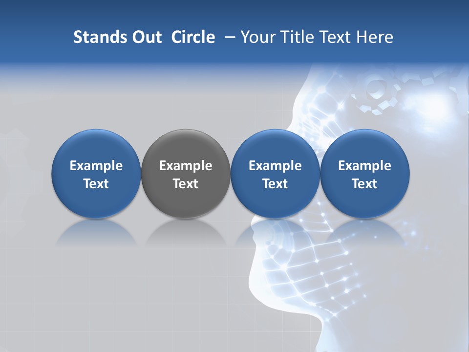 A Person's Head With Gears In The Background PowerPoint Template