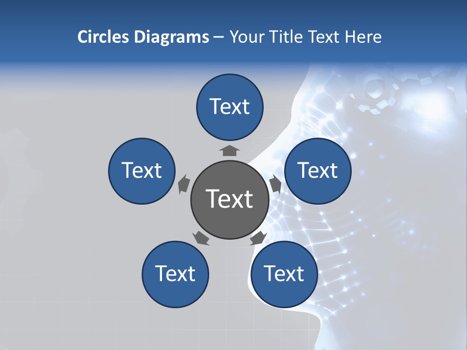 A Person's Head With Gears In The Background PowerPoint Template