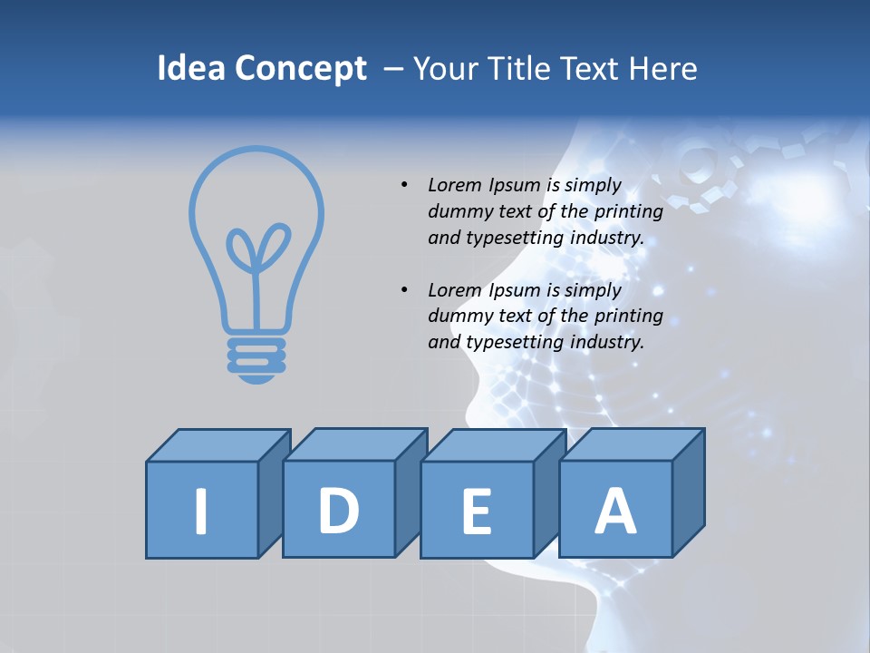 A Person's Head With Gears In The Background PowerPoint Template