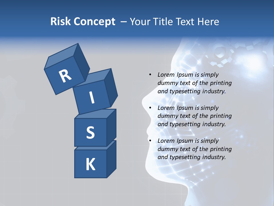 A Person's Head With Gears In The Background PowerPoint Template