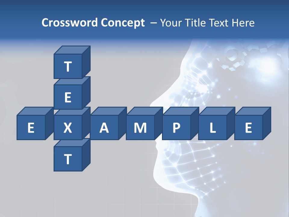A Person's Head With Gears In The Background PowerPoint Template