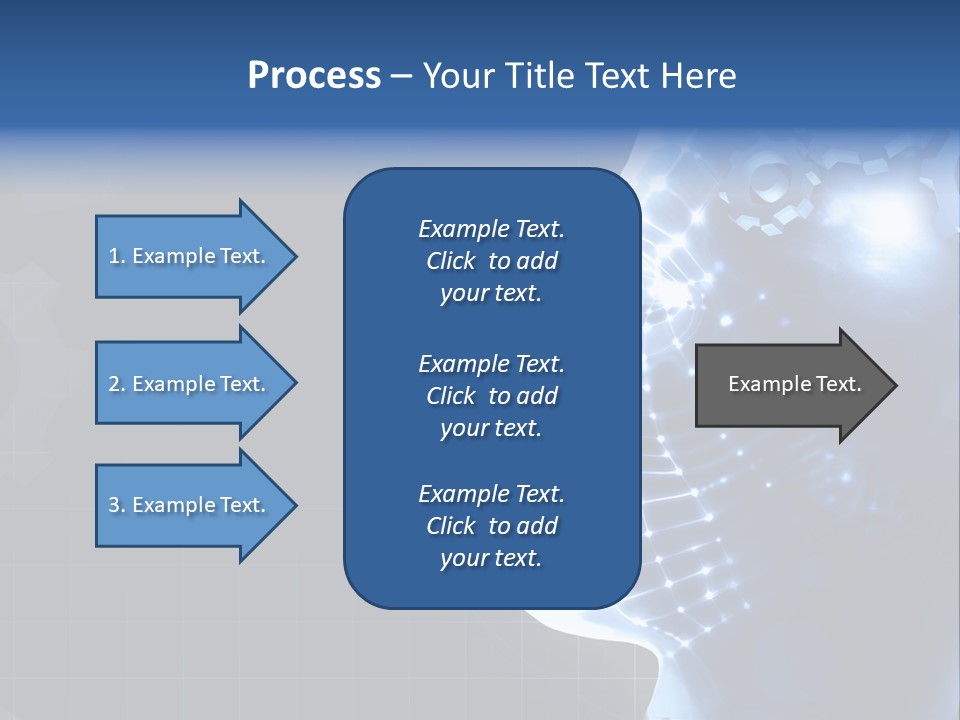 A Person's Head With Gears In The Background PowerPoint Template