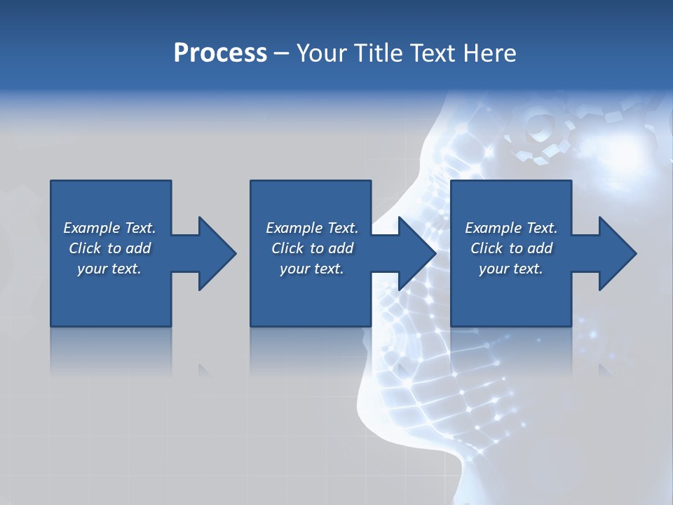 A Person's Head With Gears In The Background PowerPoint Template