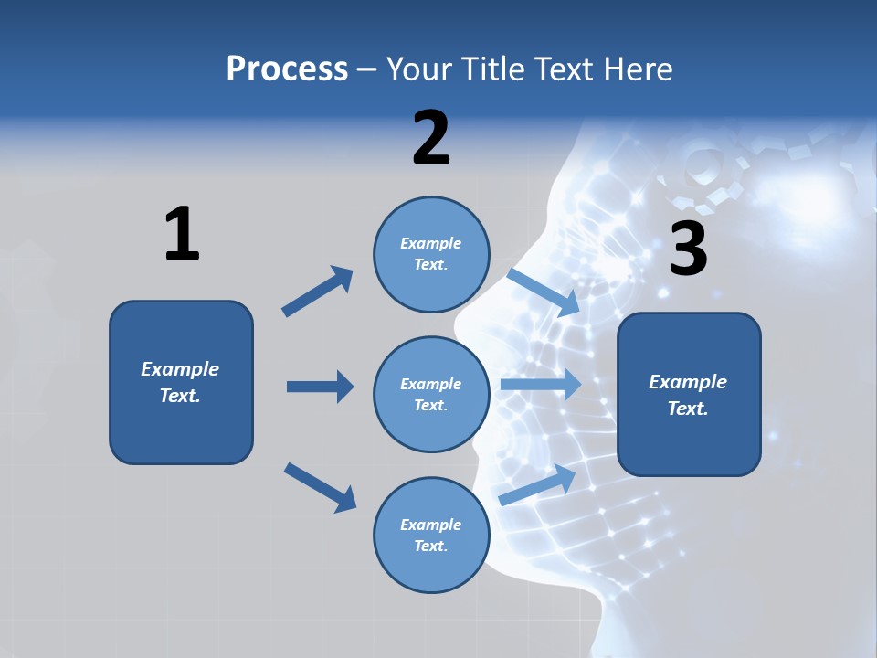 A Person's Head With Gears In The Background PowerPoint Template