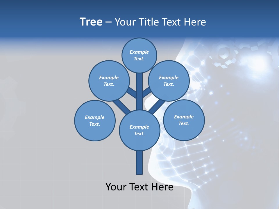 A Person's Head With Gears In The Background PowerPoint Template