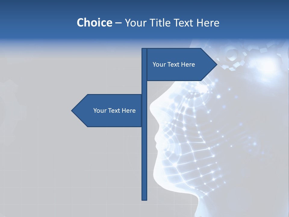 A Person's Head With Gears In The Background PowerPoint Template