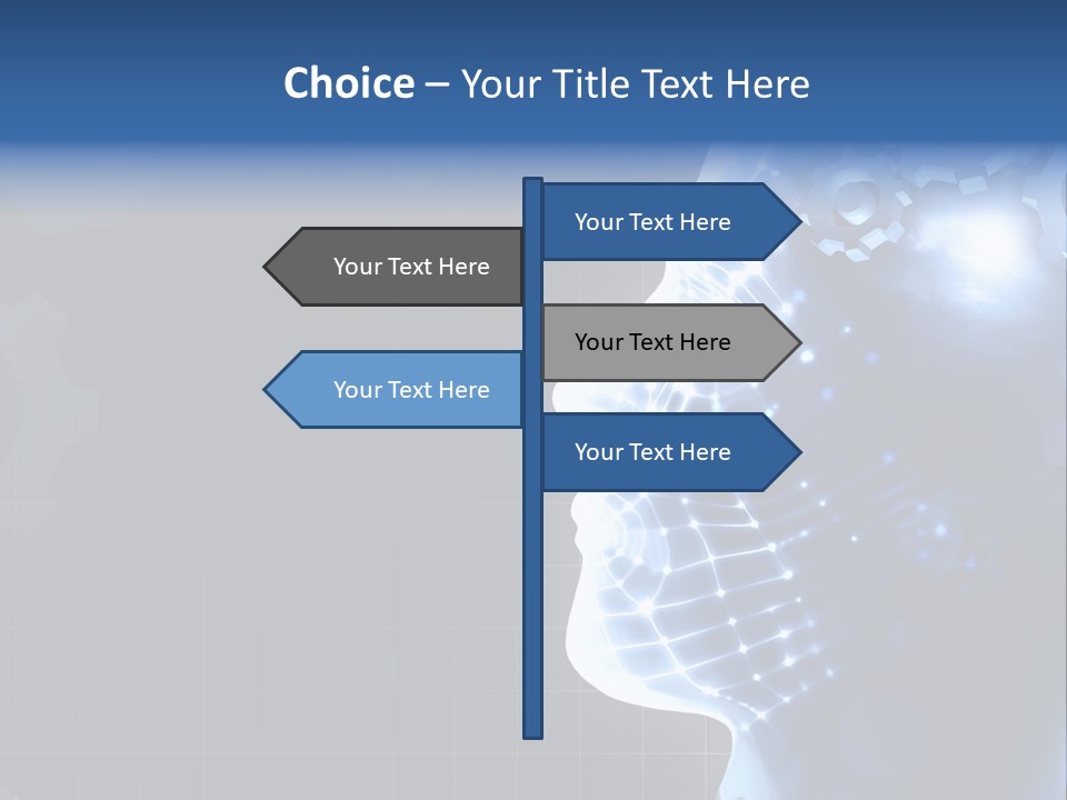 A Person's Head With Gears In The Background PowerPoint Template