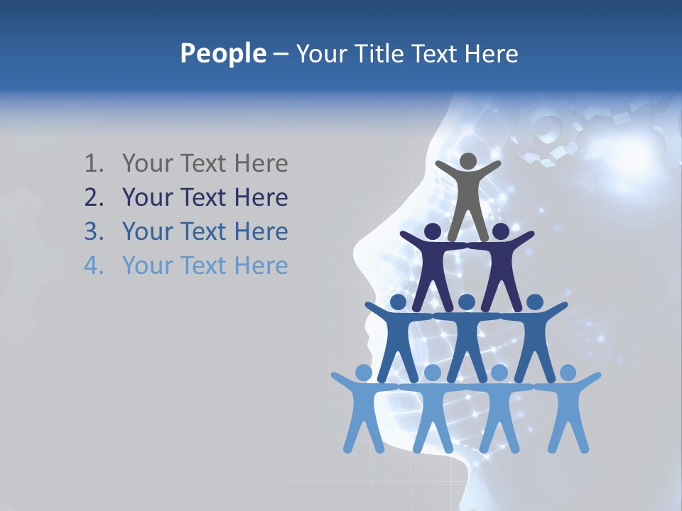 A Person's Head With Gears In The Background PowerPoint Template