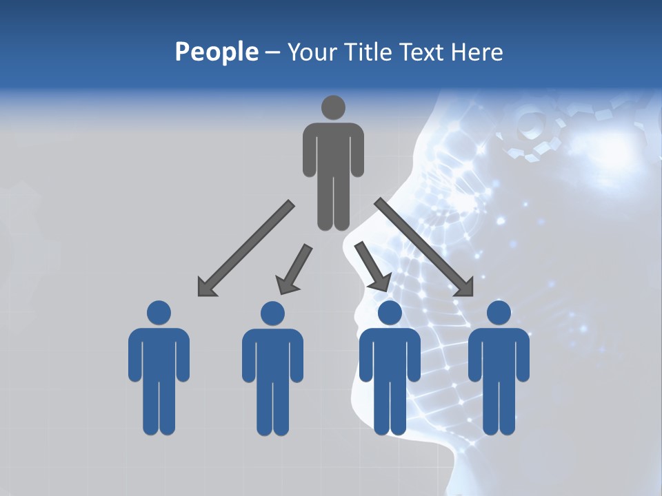 A Person's Head With Gears In The Background PowerPoint Template