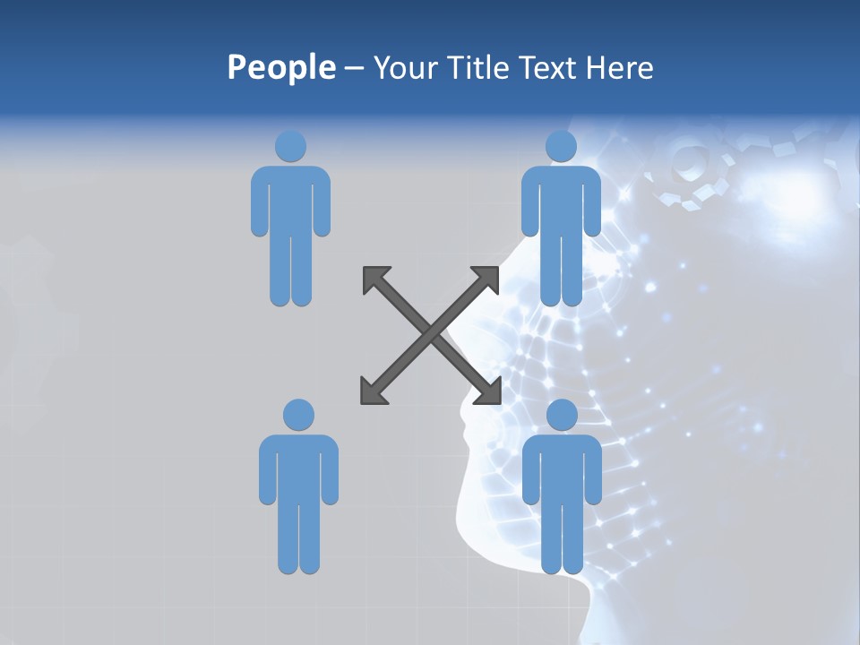 A Person's Head With Gears In The Background PowerPoint Template