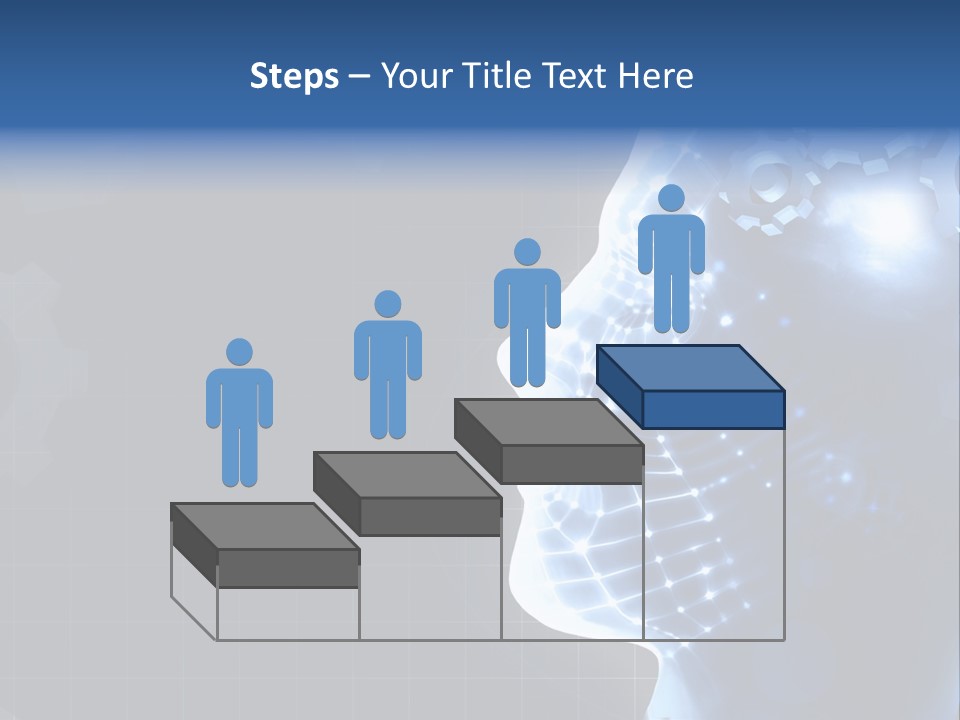 A Person's Head With Gears In The Background PowerPoint Template