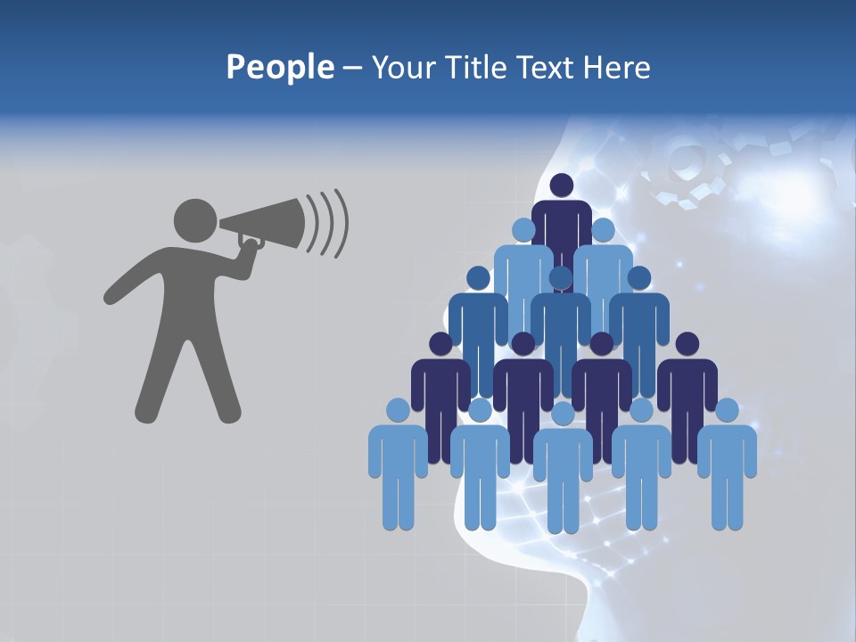 A Person's Head With Gears In The Background PowerPoint Template