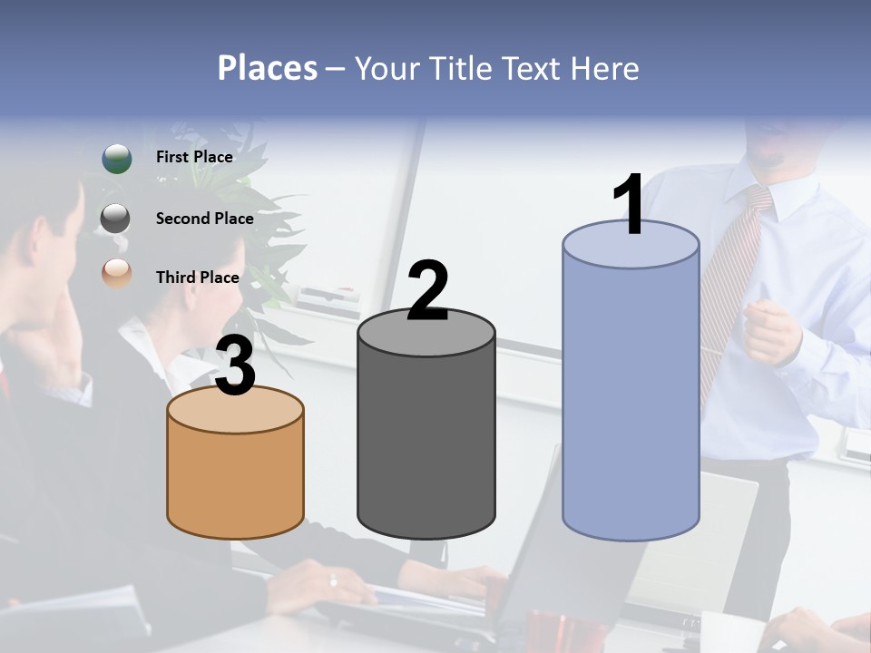 A Man Giving A Presentation To A Group Of People PowerPoint Template