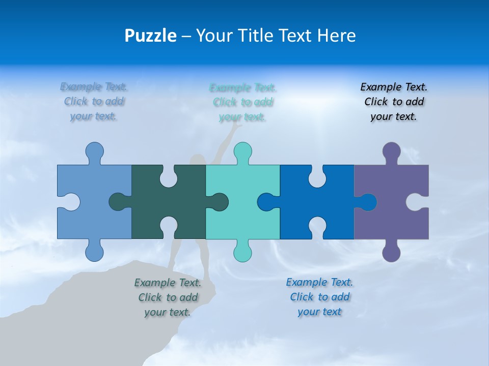 A Person Standing On Top Of A Hill With Their Arms In The Air PowerPoint Template