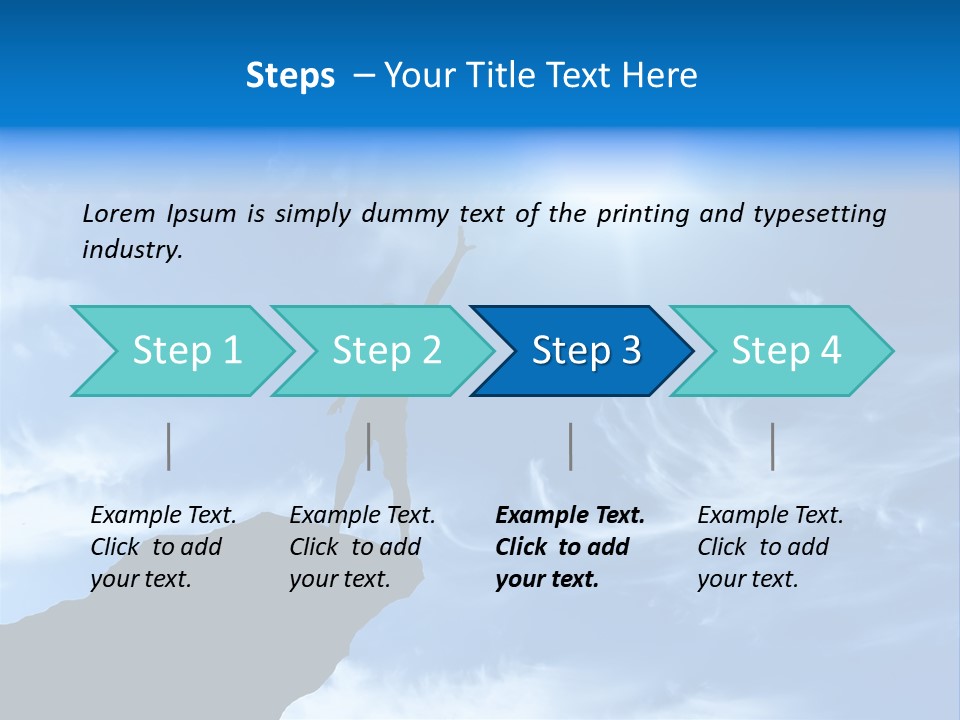 A Person Standing On Top Of A Hill With Their Arms In The Air PowerPoint Template