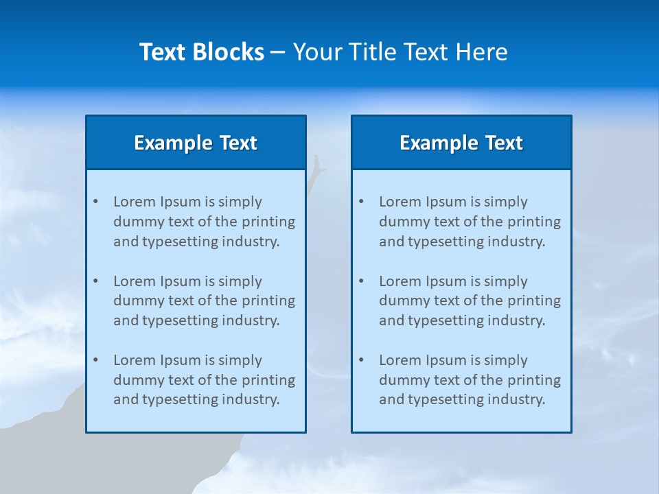 A Person Standing On Top Of A Hill With Their Arms In The Air PowerPoint Template