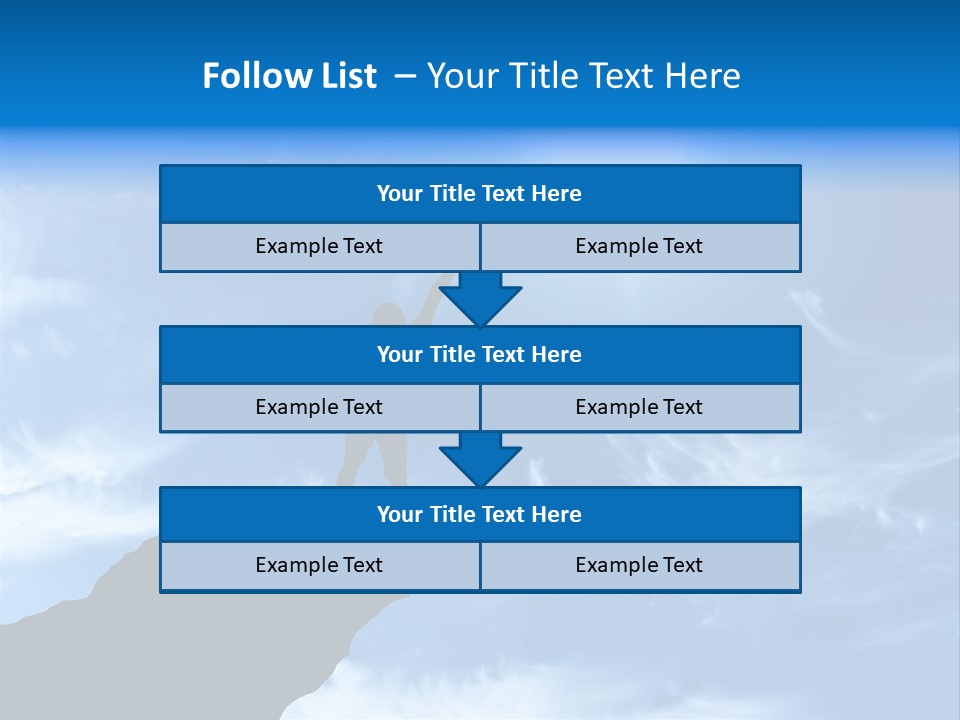 A Person Standing On Top Of A Hill With Their Arms In The Air PowerPoint Template