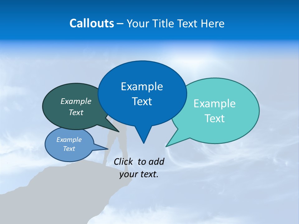 A Person Standing On Top Of A Hill With Their Arms In The Air PowerPoint Template