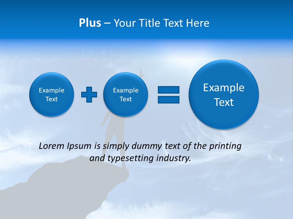 A Person Standing On Top Of A Hill With Their Arms In The Air PowerPoint Template