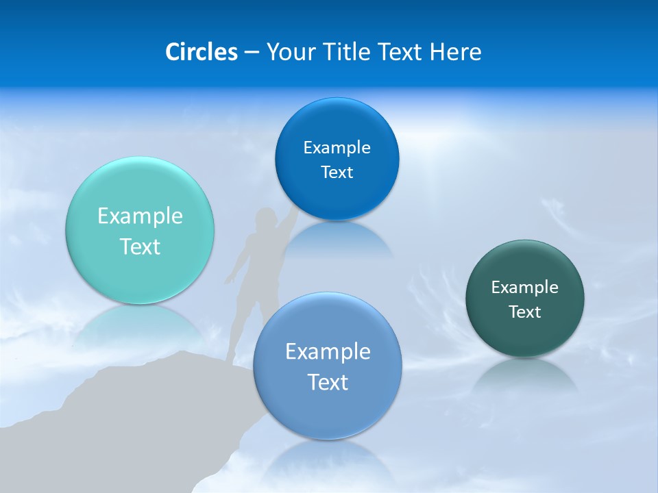 A Person Standing On Top Of A Hill With Their Arms In The Air PowerPoint Template