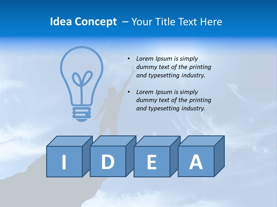 A Person Standing On Top Of A Hill With Their Arms In The Air PowerPoint Template