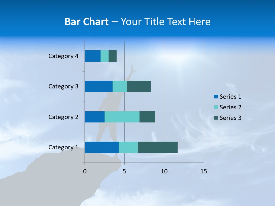 A Person Standing On Top Of A Hill With Their Arms In The Air PowerPoint Template