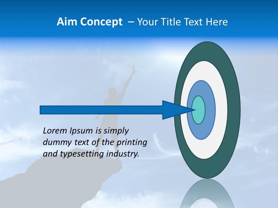 A Person Standing On Top Of A Hill With Their Arms In The Air PowerPoint Template