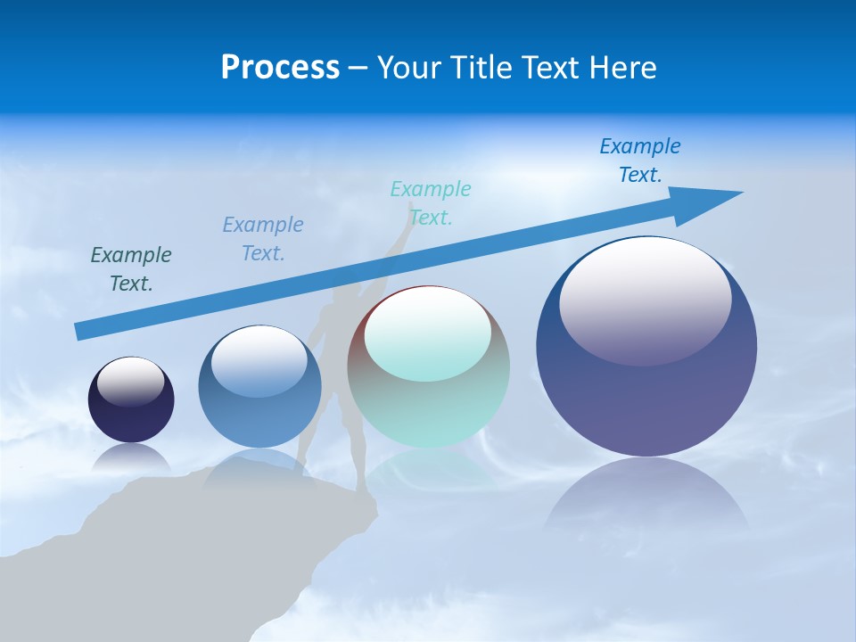 A Person Standing On Top Of A Hill With Their Arms In The Air PowerPoint Template