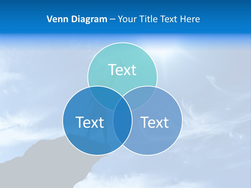 A Person Standing On Top Of A Hill With Their Arms In The Air PowerPoint Template
