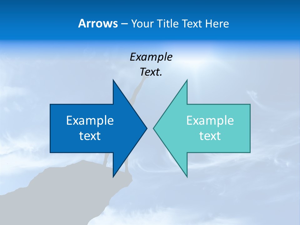 A Person Standing On Top Of A Hill With Their Arms In The Air PowerPoint Template