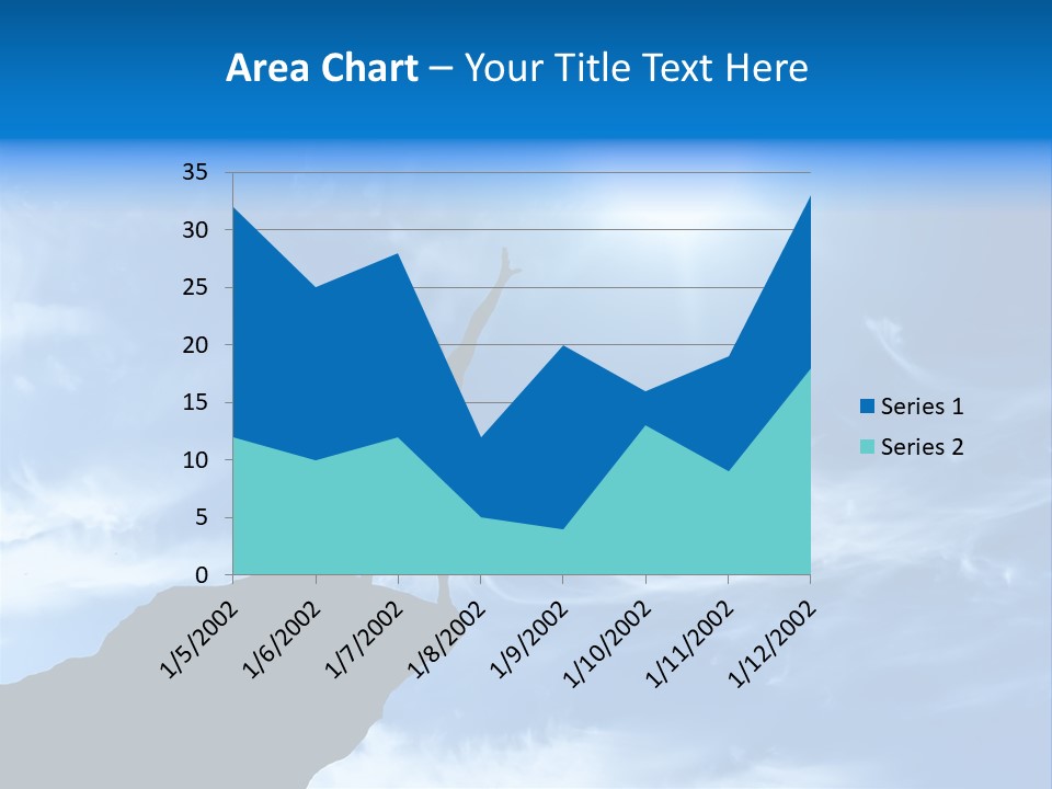 A Person Standing On Top Of A Hill With Their Arms In The Air PowerPoint Template