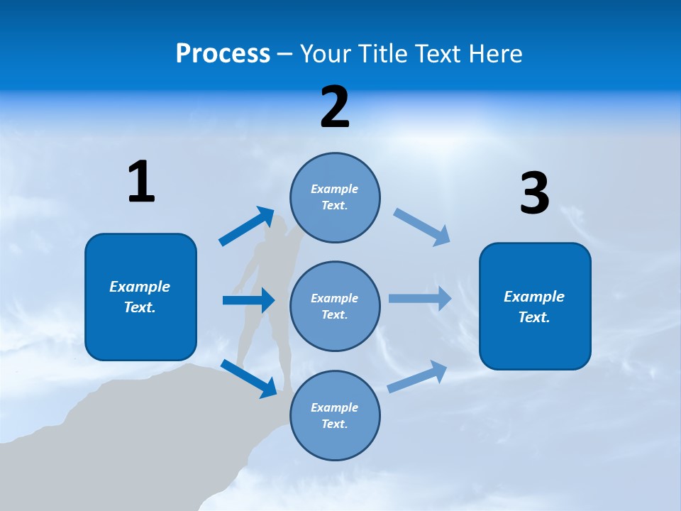 A Person Standing On Top Of A Hill With Their Arms In The Air PowerPoint Template