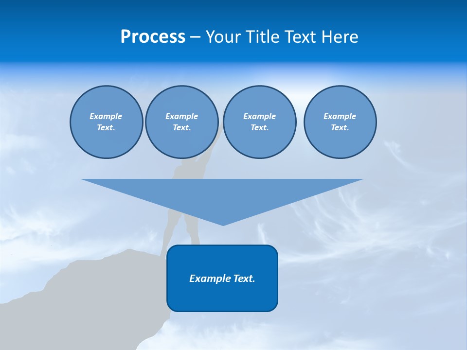 A Person Standing On Top Of A Hill With Their Arms In The Air PowerPoint Template