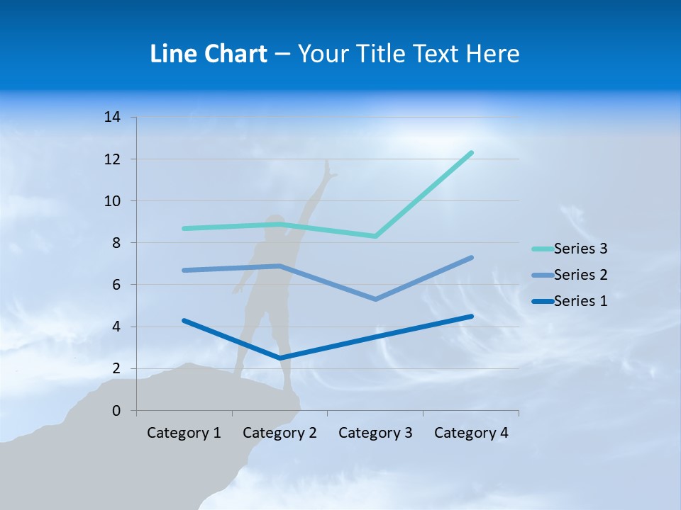 A Person Standing On Top Of A Hill With Their Arms In The Air PowerPoint Template