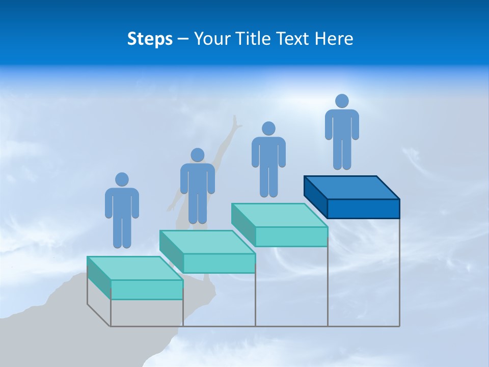 A Person Standing On Top Of A Hill With Their Arms In The Air PowerPoint Template