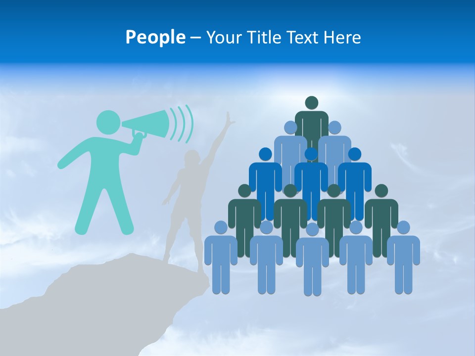 A Person Standing On Top Of A Hill With Their Arms In The Air PowerPoint Template