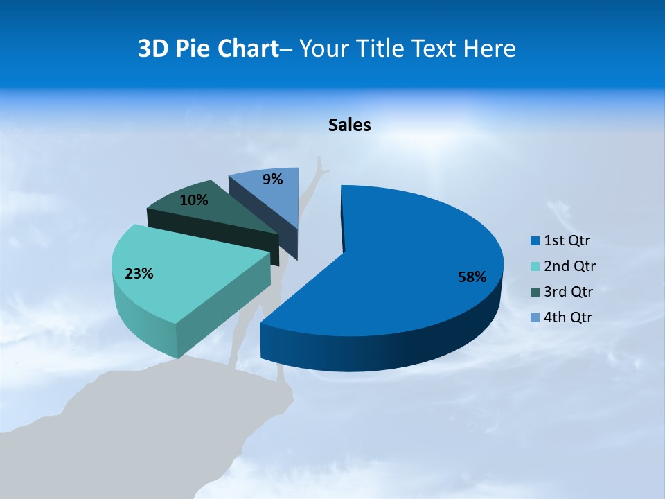 A Person Standing On Top Of A Hill With Their Arms In The Air PowerPoint Template