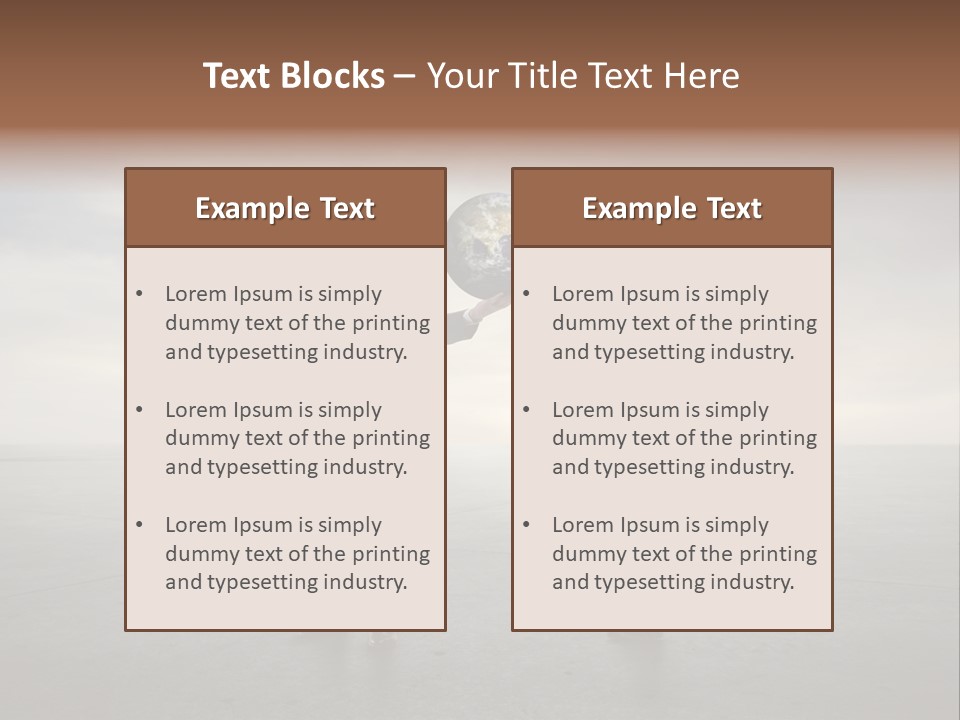 A Man Holding A Small Child's Hand With The Earth On It PowerPoint Template