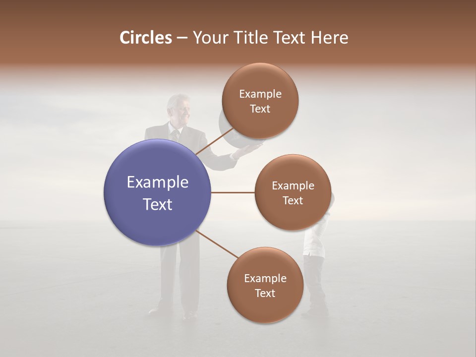 A Man Holding A Small Child's Hand With The Earth On It PowerPoint Template