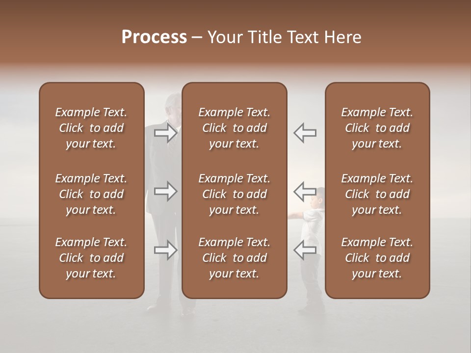A Man Holding A Small Child's Hand With The Earth On It PowerPoint Template