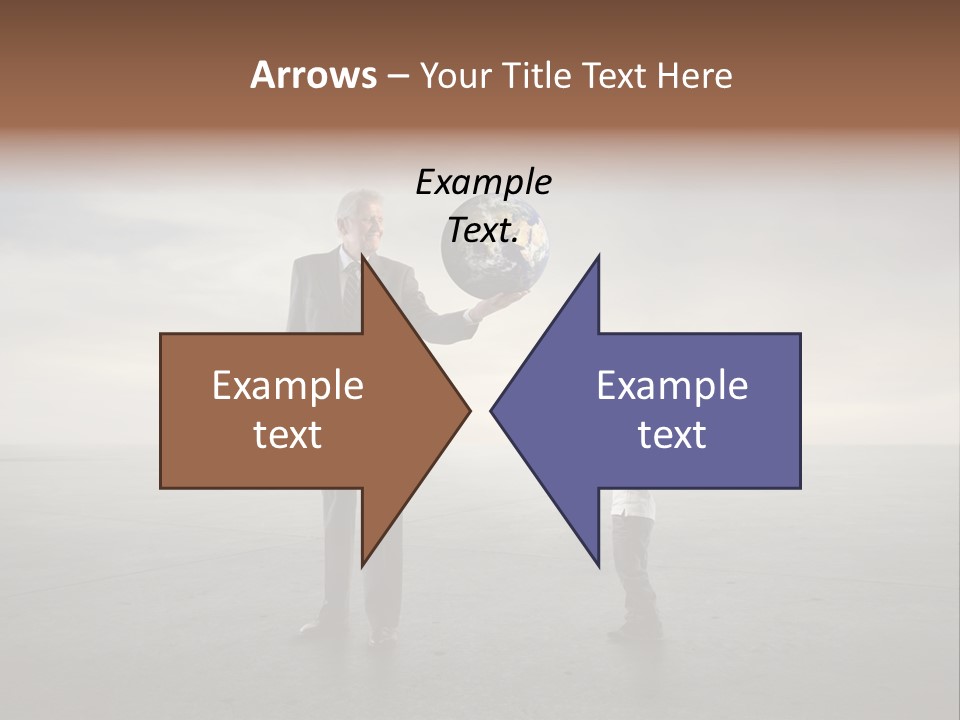 A Man Holding A Small Child's Hand With The Earth On It PowerPoint Template