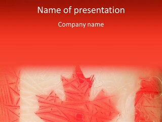 A Picture Of A Maple Leaf On A Red Background PowerPoint Template