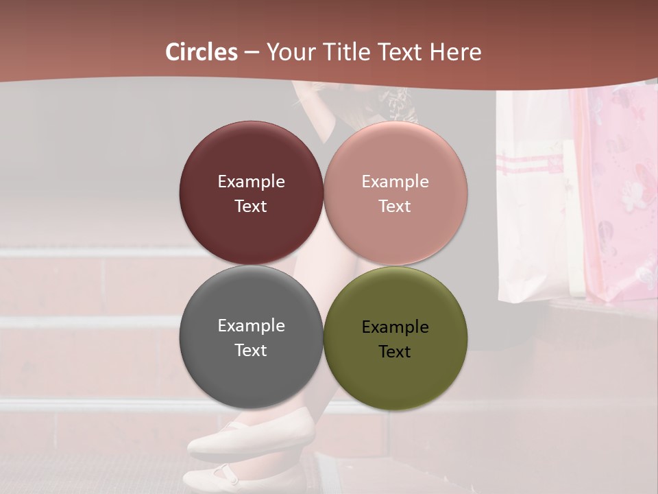 A Woman Sitting On Steps With Shopping Bags PowerPoint Template