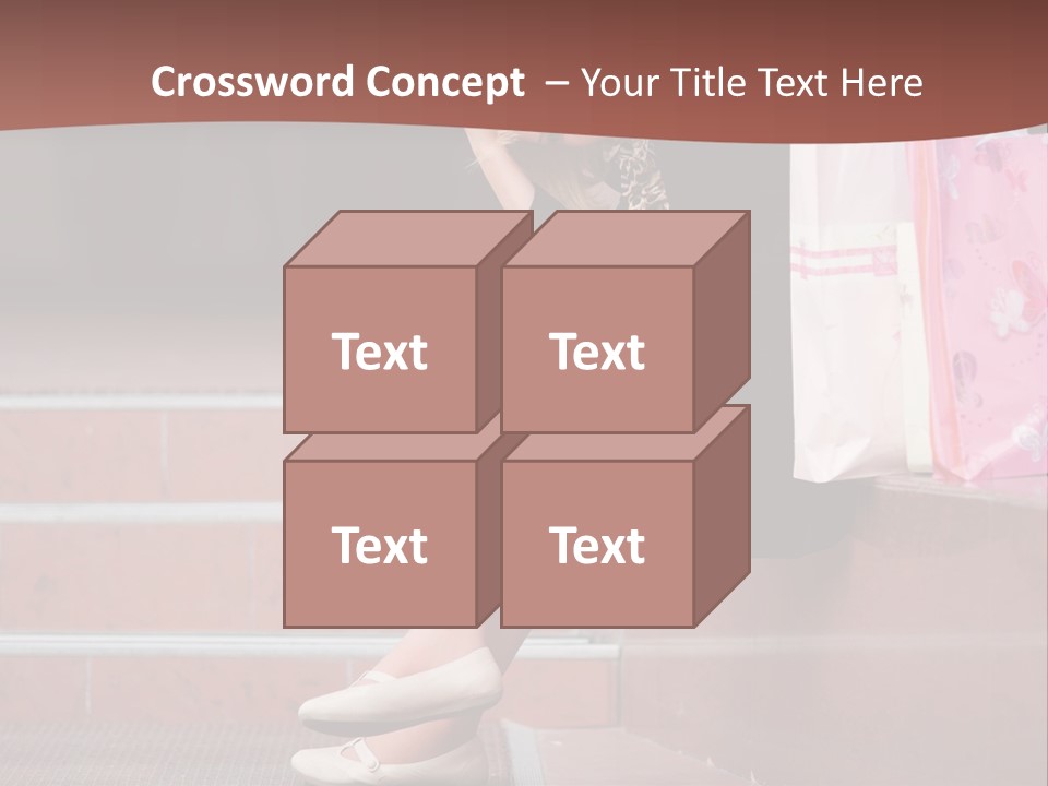 A Woman Sitting On Steps With Shopping Bags PowerPoint Template