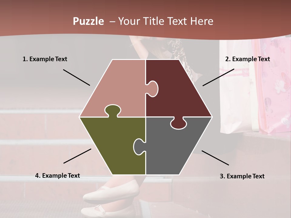 A Woman Sitting On Steps With Shopping Bags PowerPoint Template